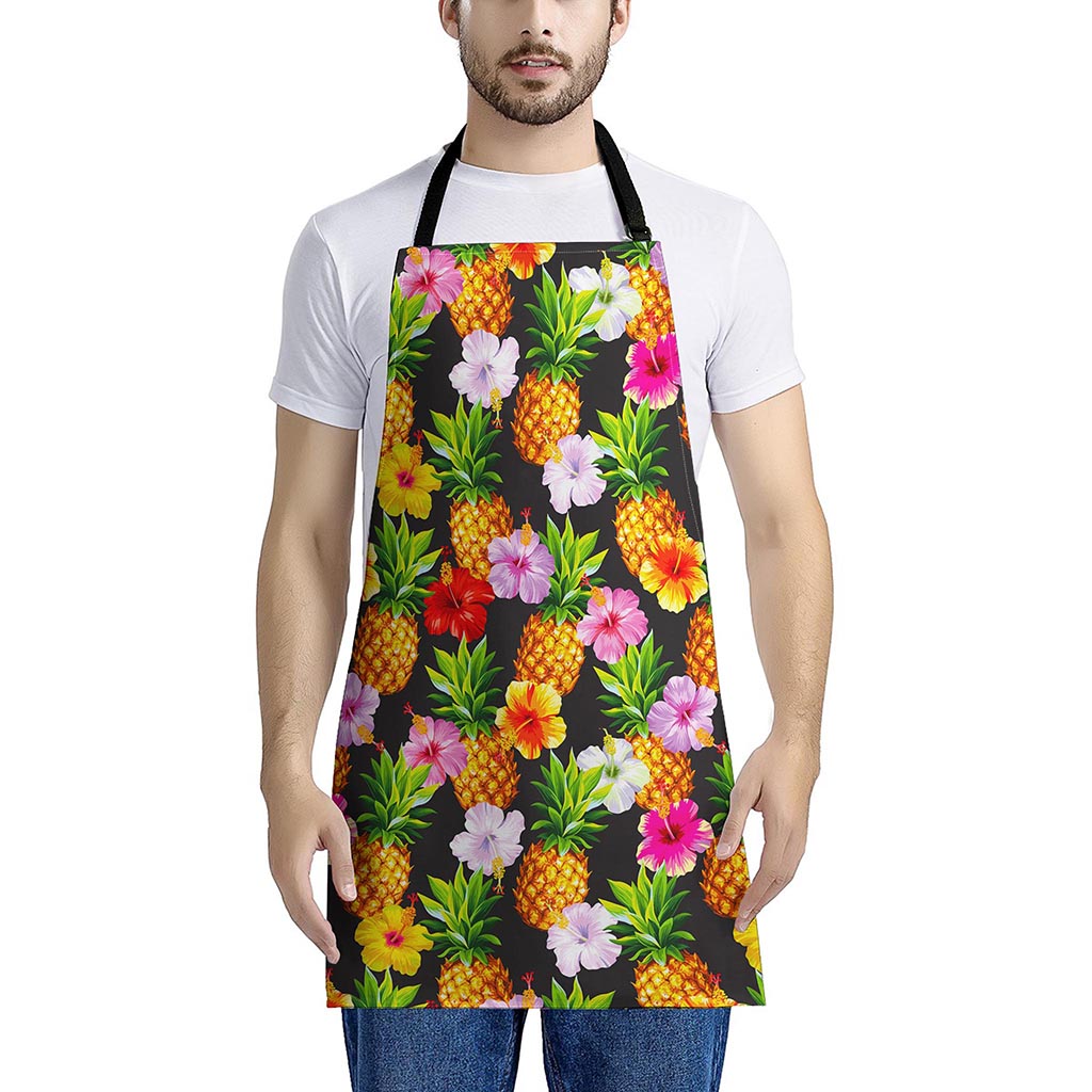 Aloha Hibiscus Pineapple Pattern Print Apron