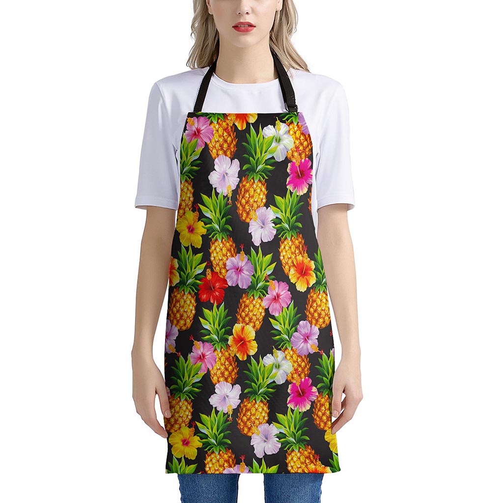 Aloha Hibiscus Pineapple Pattern Print Apron