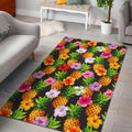 Aloha Hibiscus Pineapple Pattern Print Floor Mat