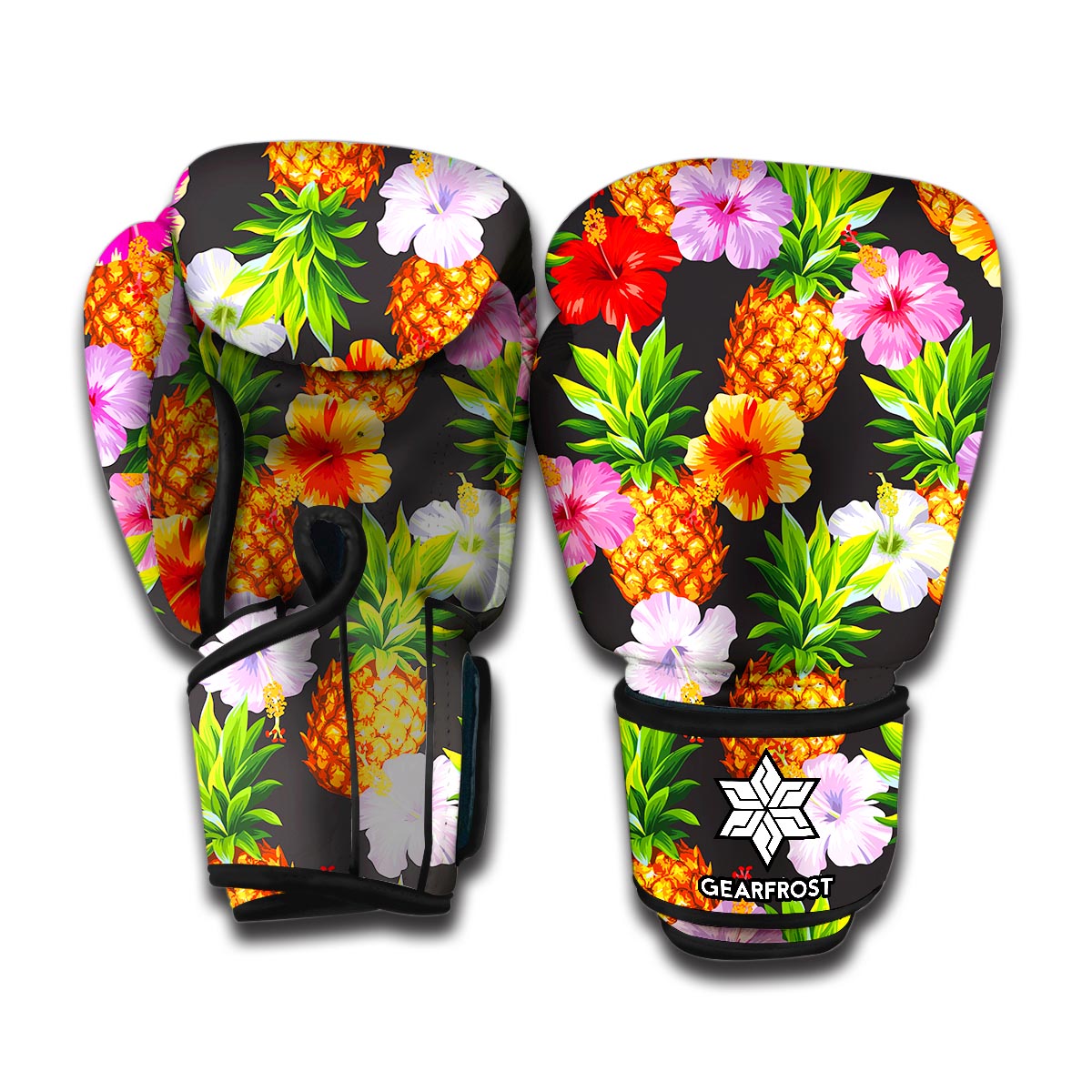 Aloha Hibiscus Pineapple Pattern Print Boxing Gloves