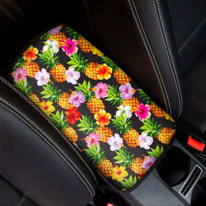 Aloha Hibiscus Pineapple Pattern Print Car Center Console Cover