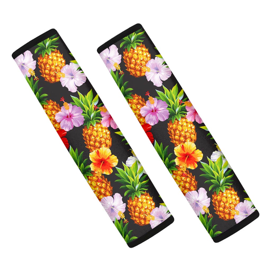 Aloha Hibiscus Pineapple Pattern Print Car Seat Belt Covers