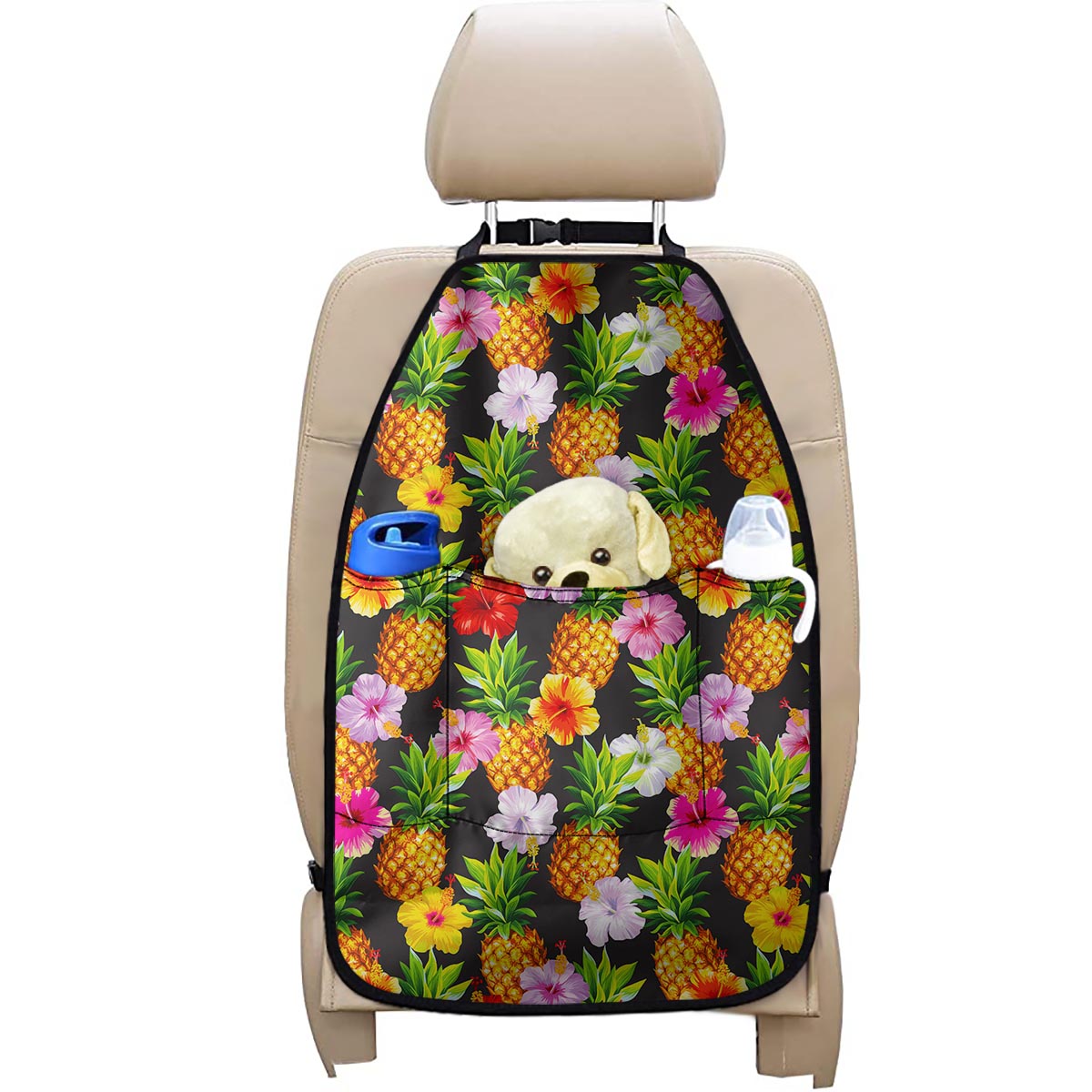 Aloha Hibiscus Pineapple Pattern Print Car Seat Organizers