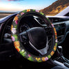 Aloha Hibiscus Pineapple Pattern Print Car Steering Wheel Cover