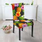 Aloha Hibiscus Pineapple Pattern Print Dining Chair Slipcover