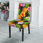 Aloha Hibiscus Pineapple Pattern Print Dining Chair Slipcover