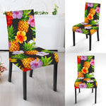 Aloha Hibiscus Pineapple Pattern Print Dining Chair Slipcover