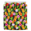 Aloha Hibiscus Pineapple Pattern Print Duvet Cover Bedding Set