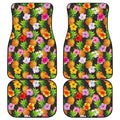 Aloha Hibiscus Pineapple Pattern Print Front and Back Car Floor Mats