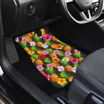 Aloha Hibiscus Pineapple Pattern Print Front Car Floor Mats