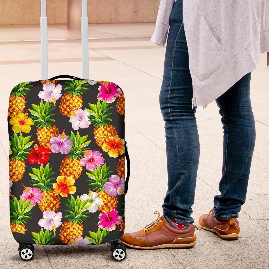 Aloha Hibiscus Pineapple Pattern Print Luggage Cover GearFrost