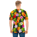 Aloha Hibiscus Pineapple Pattern Print Men's T-Shirt