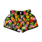 Aloha Hibiscus Pineapple Pattern Print Muay Thai Boxing Shorts