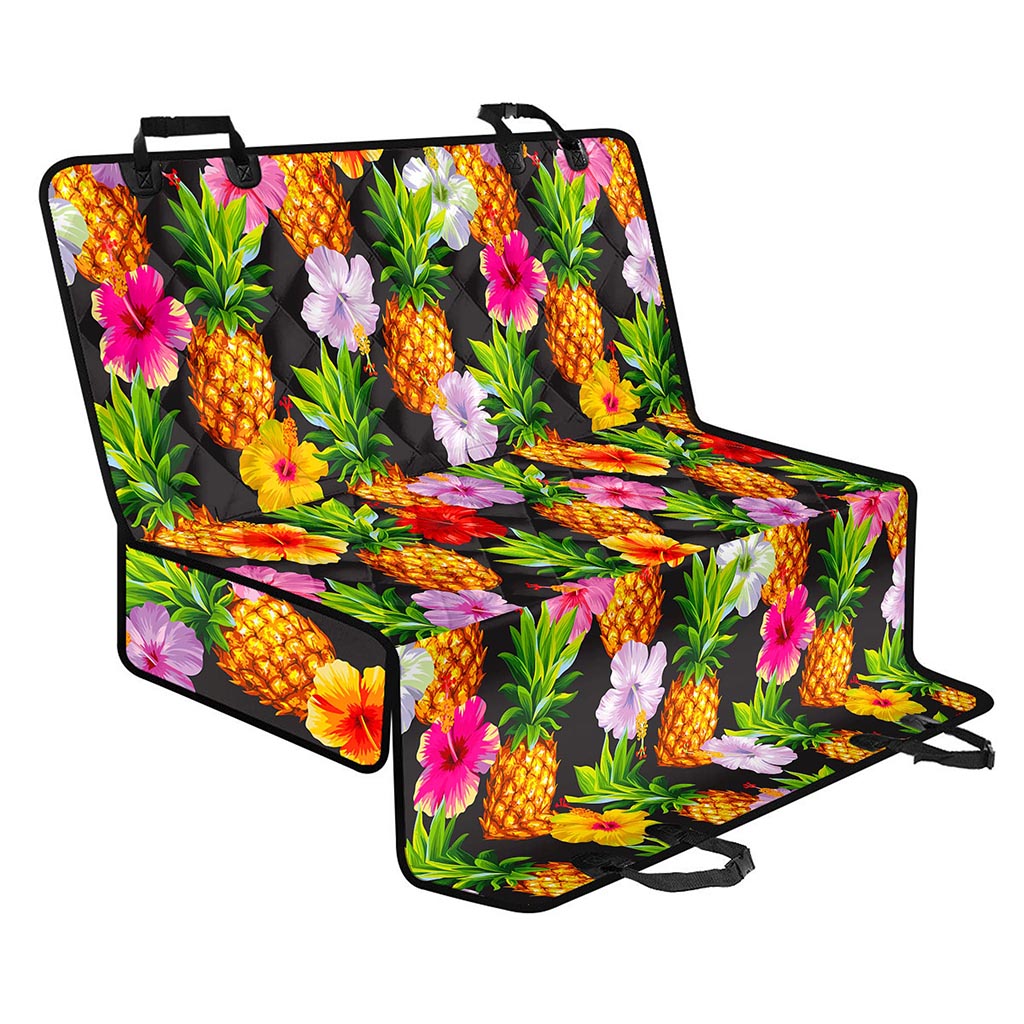 Aloha Hibiscus Pineapple Pattern Print Pet Car Back Seat Cover