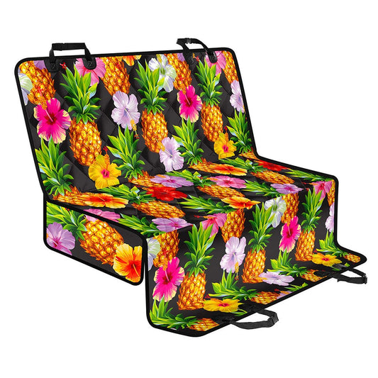 Aloha Hibiscus Pineapple Pattern Print Pet Car Back Seat Cover