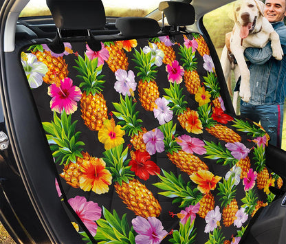 Aloha Hibiscus Pineapple Pattern Print Pet Car Back Seat Cover