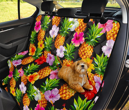 Aloha Hibiscus Pineapple Pattern Print Pet Car Back Seat Cover
