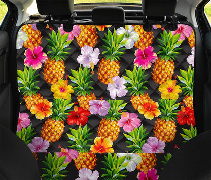 Aloha Hibiscus Pineapple Pattern Print Pet Car Back Seat Cover
