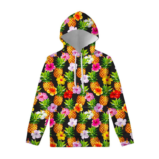 Aloha Hibiscus Pineapple Pattern Print Pullover Hoodie