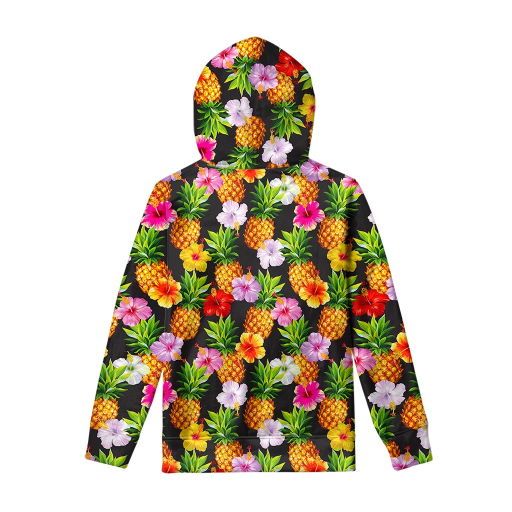 Aloha Hibiscus Pineapple Pattern Print Pullover Hoodie