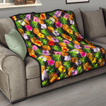 Aloha Hibiscus Pineapple Pattern Print Quilt