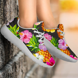 Aloha Hibiscus Pineapple Pattern Print Sport Shoes GearFrost