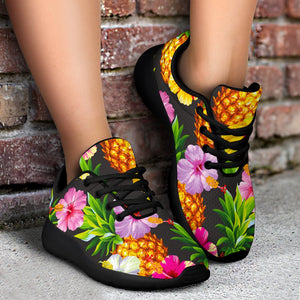 Aloha Hibiscus Pineapple Pattern Print Sport Shoes GearFrost