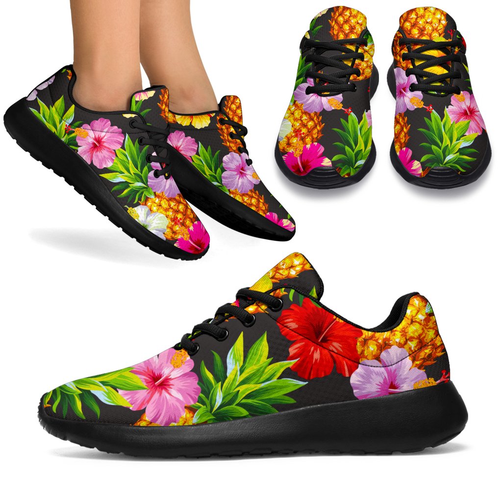 Aloha Hibiscus Pineapple Pattern Print Sport Shoes GearFrost