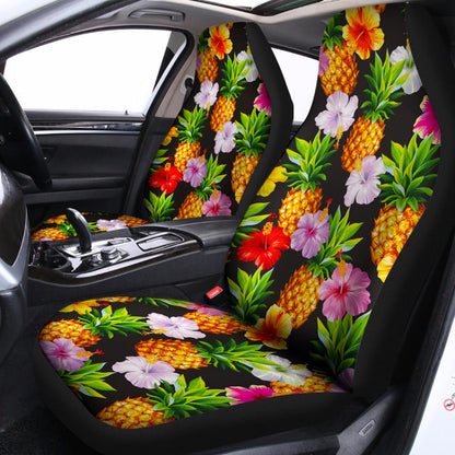Aloha Hibiscus Pineapple Pattern Print Universal Fit Car Seat Covers