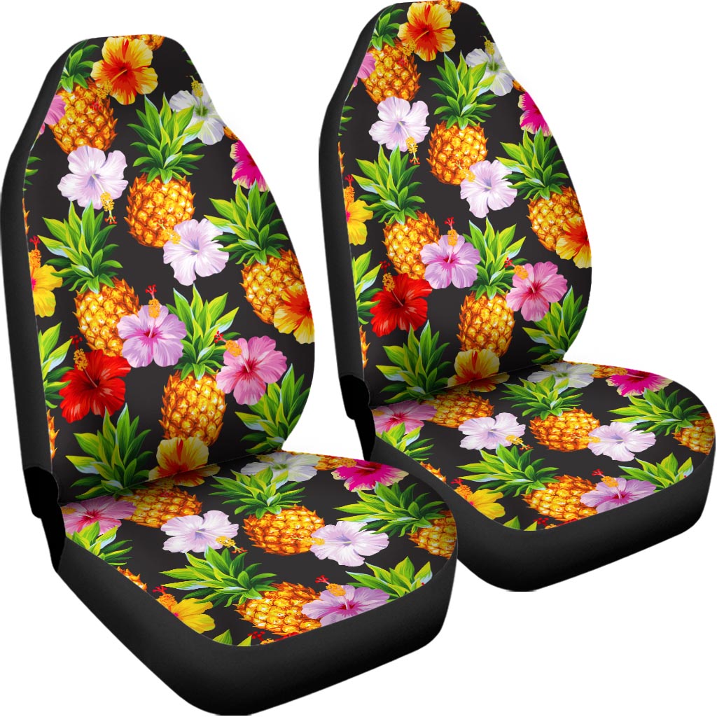 Aloha Hibiscus Pineapple Pattern Print Universal Fit Car Seat Covers