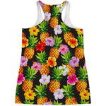 Aloha Hibiscus Pineapple Pattern Print Women's Racerback Tank Top