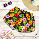 Aloha Hibiscus Pineapple Pattern Print Women's Shorts