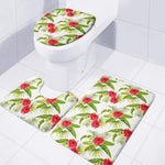 Aloha Hibiscus Tropical Pattern Print 3 Piece Bath Mat Set