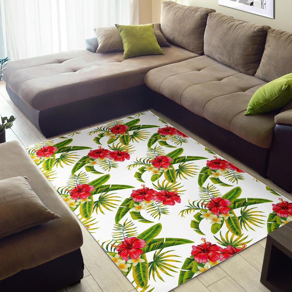 Aloha Hibiscus Tropical Pattern Print Area Rug GearFrost