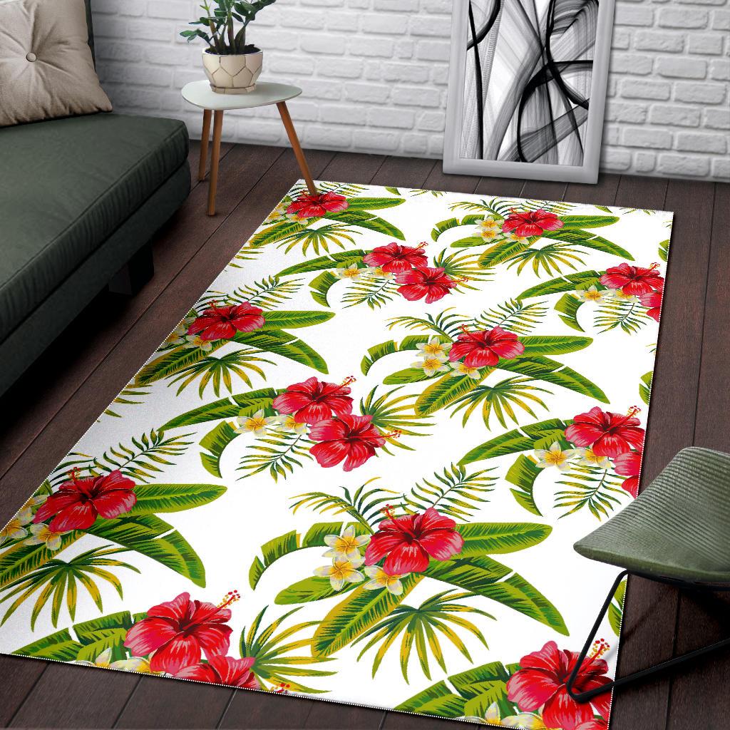 Aloha Hibiscus Tropical Pattern Print Area Rug GearFrost