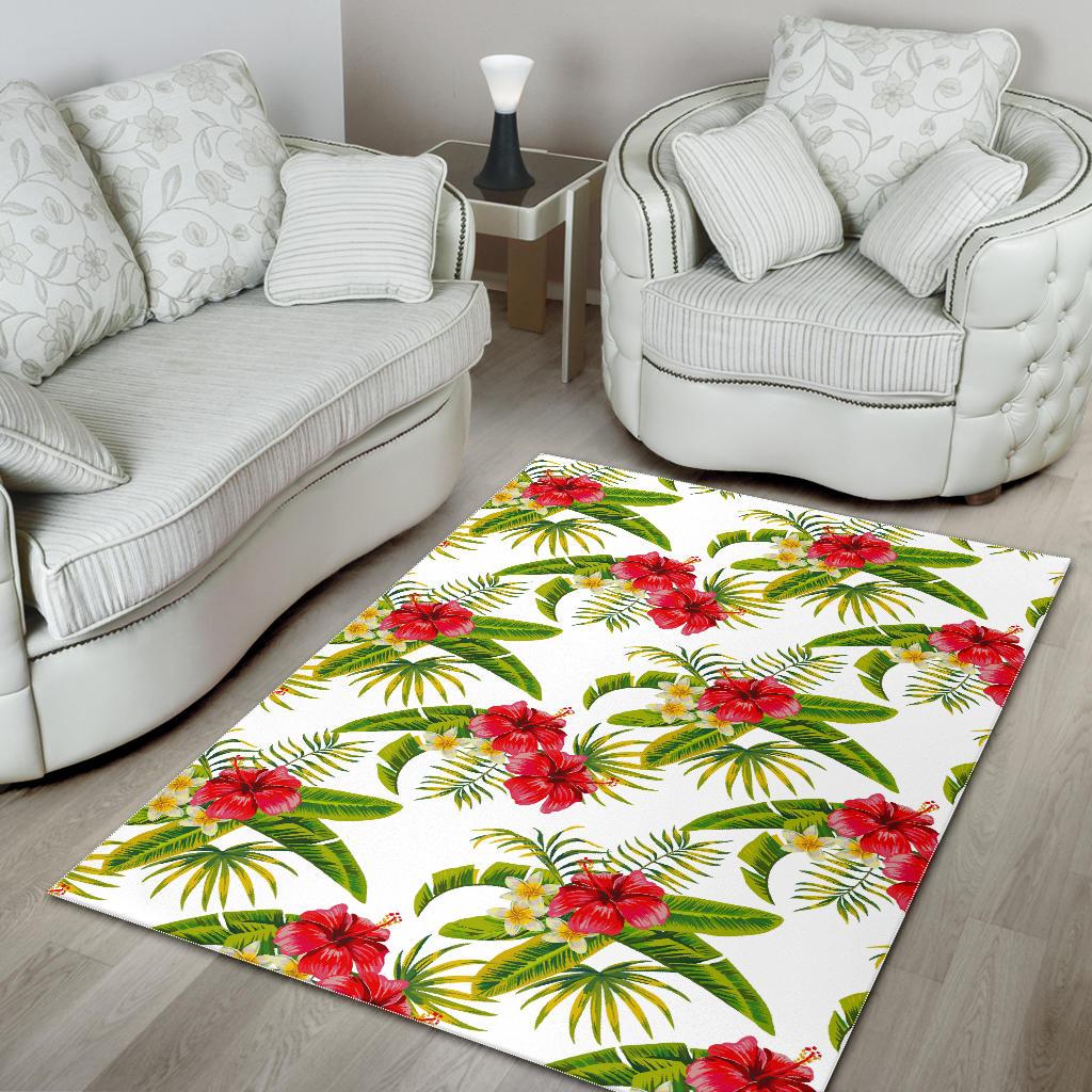 Aloha Hibiscus Tropical Pattern Print Area Rug GearFrost