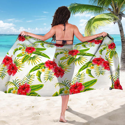 Aloha Hibiscus Tropical Pattern Print Beach Sarong Wrap