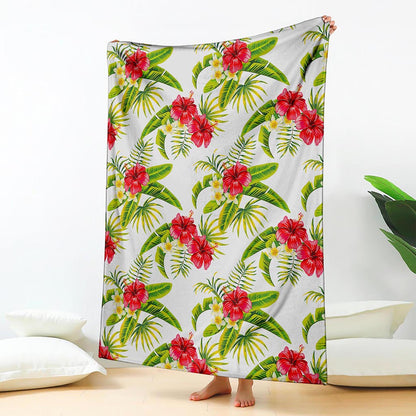 Aloha Hibiscus Tropical Pattern Print Blanket