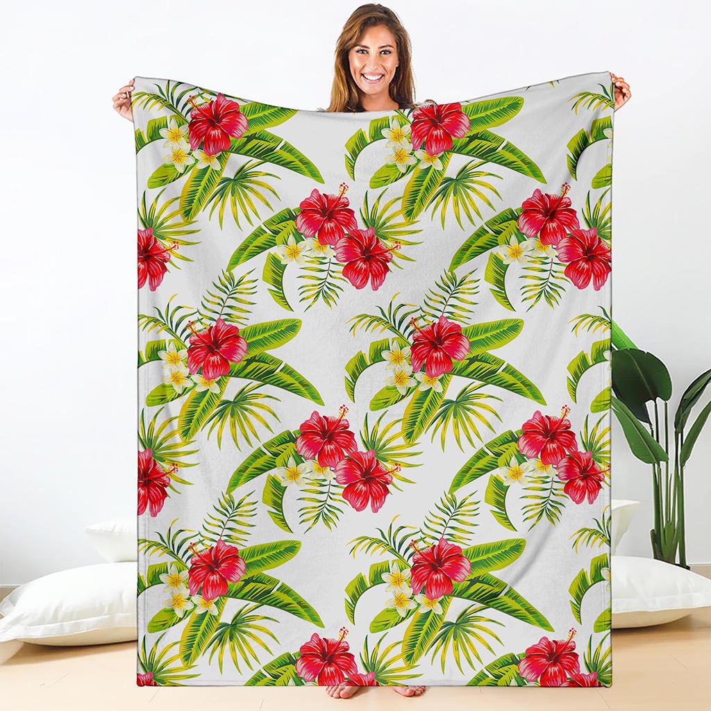 Aloha Hibiscus Tropical Pattern Print Blanket