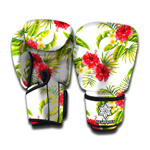 Aloha Hibiscus Tropical Pattern Print Boxing Gloves