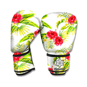 Aloha Hibiscus Tropical Pattern Print Boxing Gloves