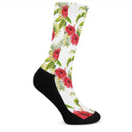 Aloha Hibiscus Tropical Pattern Print Crew Socks