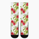 Aloha Hibiscus Tropical Pattern Print Crew Socks