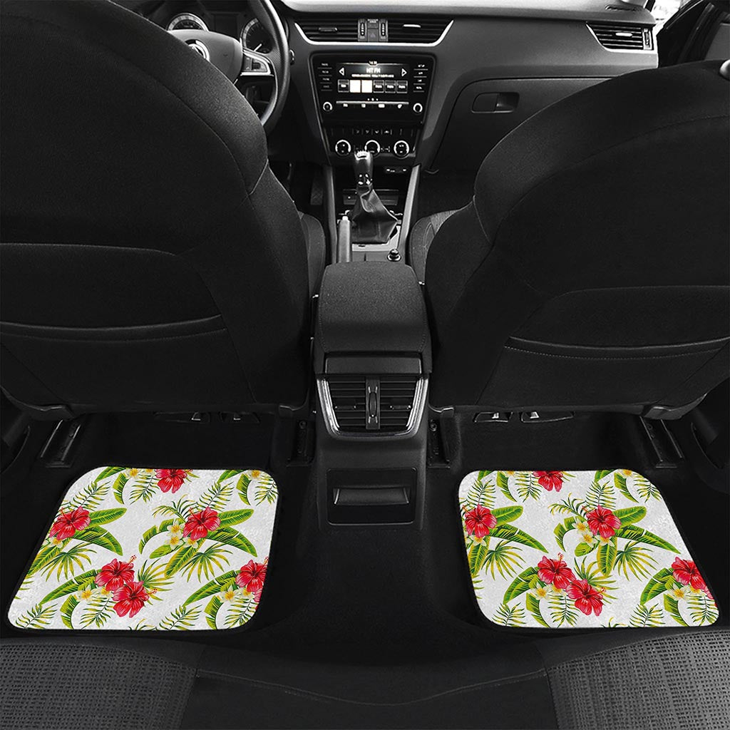Aloha Hibiscus Tropical Pattern Print Front and Back Car Floor Mats
