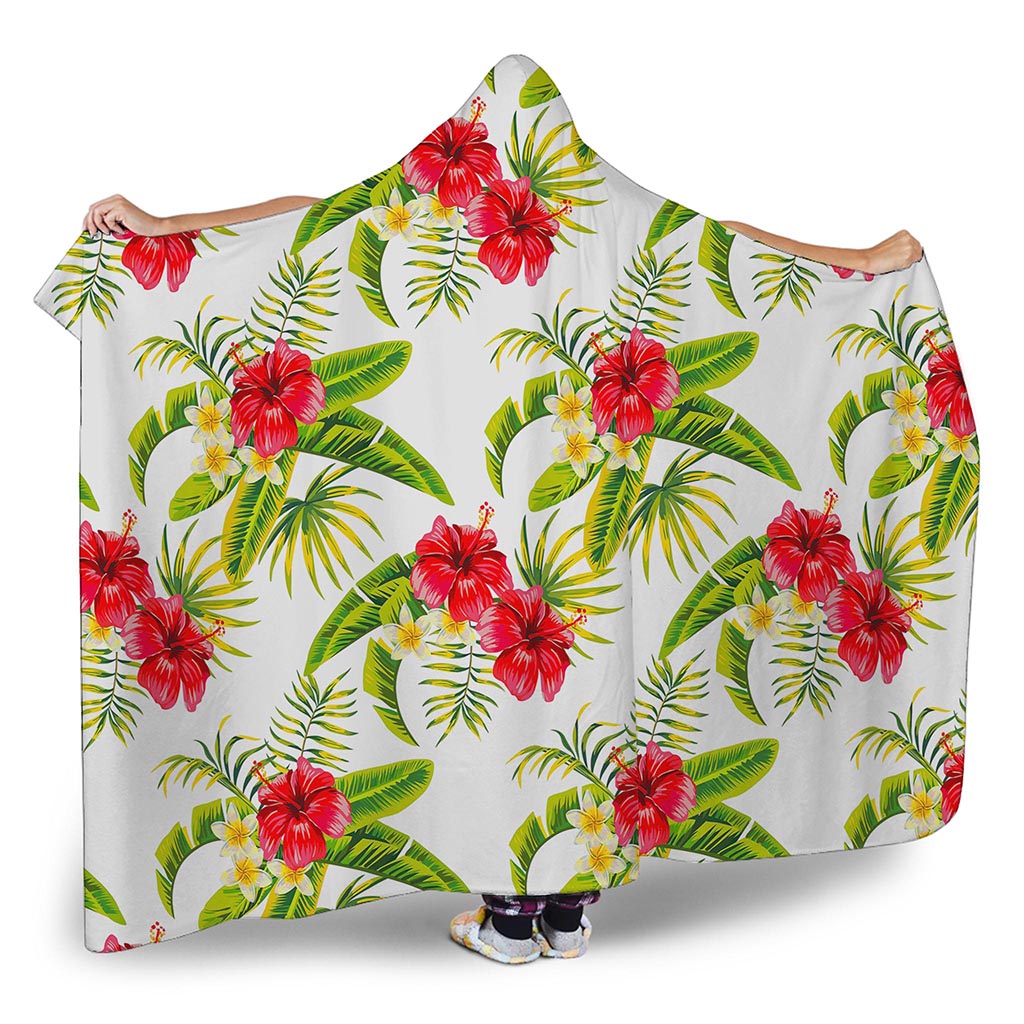 Aloha Hibiscus Tropical Pattern Print Hooded Blanket