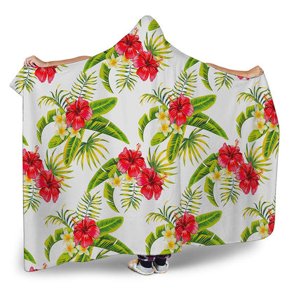 Aloha Hibiscus Tropical Pattern Print Hooded Blanket