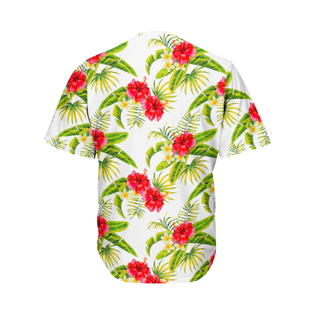 Aloha Hibiscus Tropical Pattern Print Men's Baseball Jersey