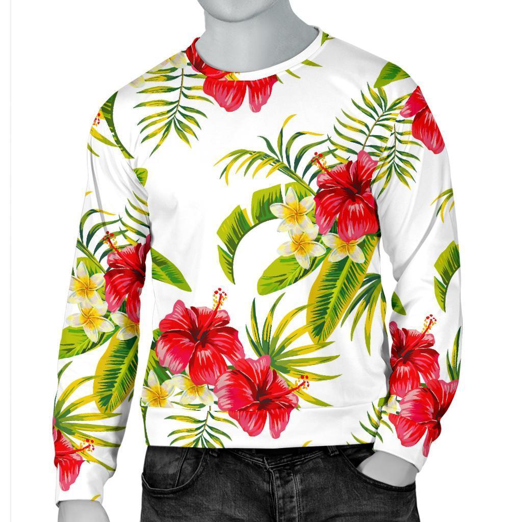 Aloha Hibiscus Tropical Pattern Print Men's Crewneck Sweatshirt GearFrost
