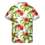 Aloha Hibiscus Tropical Pattern Print Men's Short Sleeve Shirt