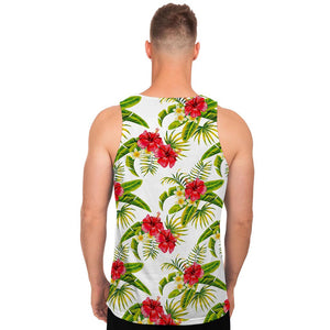Aloha Hibiscus Tropical Pattern Print Men's Tank Top